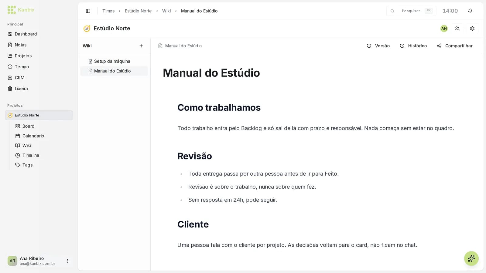 A documentação junto do trabalho